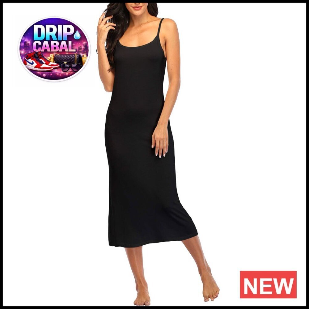 Full Slip Dress Elegant Minimal Chic Adjustable Straps Lingerie Lounge Wear